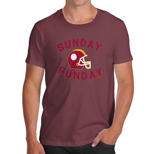 Funny T-Shirts For Guys Sunday Funday Men's T-Shirt Medium Burgundy