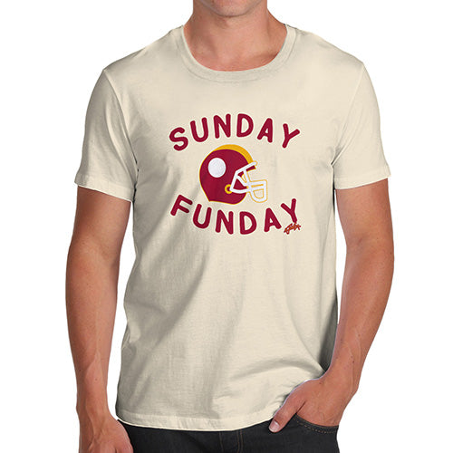 Funny T-Shirts For Men Sunday Funday Men's T-Shirt Large Natural