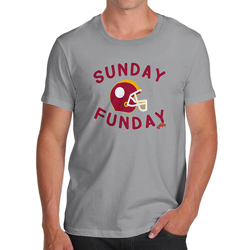 Mens Novelty T Shirt Christmas Sunday Funday Men's T-Shirt Large Light Grey