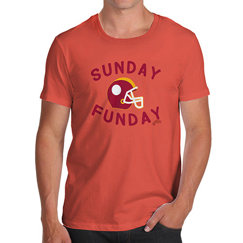 Mens Novelty T Shirt Christmas Sunday Funday Men's T-Shirt X-Large Orange