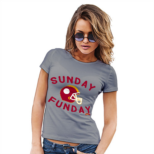 Funny Tee Shirts For Women Sunday Funday Women's T-Shirt Small Light Grey