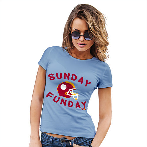 Funny T Shirts For Mum Sunday Funday Women's T-Shirt Medium Sky Blue