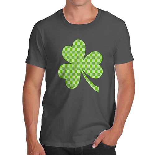 Funny T-Shirts For Guys Tartan Shamrock Men's T-Shirt Small Dark Grey