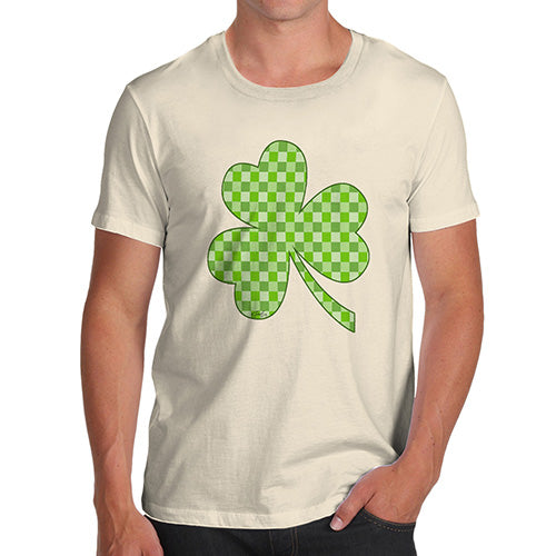 Mens Novelty T Shirt Christmas Tartan Shamrock Men's T-Shirt Medium Natural