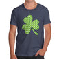 Funny Mens T Shirts Tartan Shamrock Men's T-Shirt Medium Navy