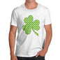 Novelty T Shirts For Dad Tartan Shamrock Men's T-Shirt Small White