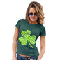 Womens Funny Sarcasm T Shirt Tartan Shamrock Women's T-Shirt X-Large Bottle Green