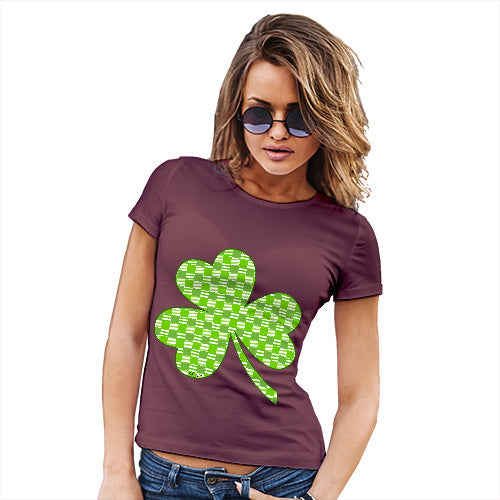 Womens Funny Tshirts Tartan Shamrock Women's T-Shirt X-Large Burgundy