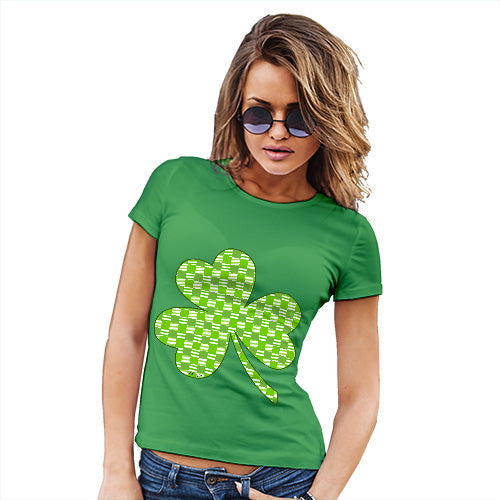 Womens Funny Tshirts Tartan Shamrock Women's T-Shirt Small Green