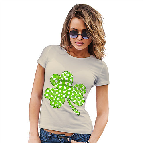 Womens Novelty T Shirt Tartan Shamrock Women's T-Shirt Small Natural