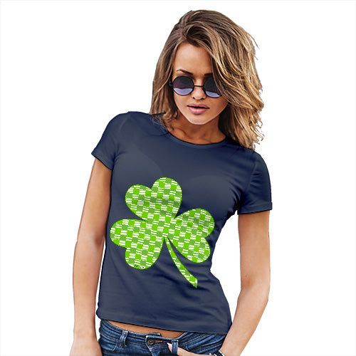 Funny Tshirts For Women Tartan Shamrock Women's T-Shirt X-Large Navy