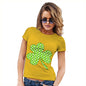 Womens Novelty T Shirt Christmas Tartan Shamrock Women's T-Shirt X-Large Yellow