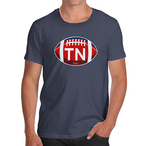 Mens Novelty T Shirt Christmas TN Tennessee State Football Men's T-Shirt Large Navy