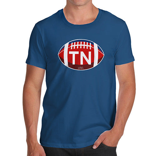 Funny Tee For Men TN Tennessee State Football Men's T-Shirt Medium Royal Blue