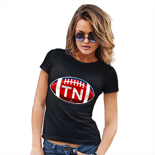 Novelty Tshirts Women TN Tennessee State Football Women's T-Shirt X-Large Black