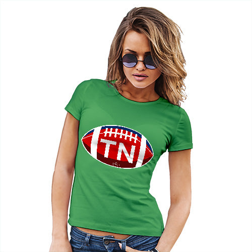 Womens Humor Novelty Graphic Funny T Shirt TN Tennessee State Football Women's T-Shirt Medium Green