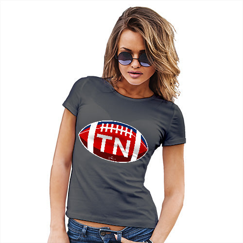 Womens Novelty T Shirt TN Tennessee State Football Women's T-Shirt X-Large Dark Grey