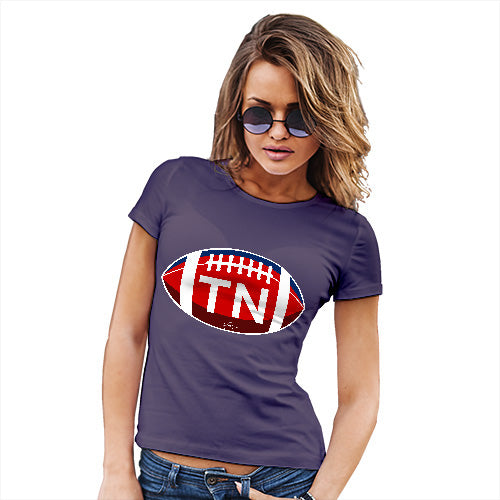 Funny Tee Shirts For Women TN Tennessee State Football Women's T-Shirt Small Plum