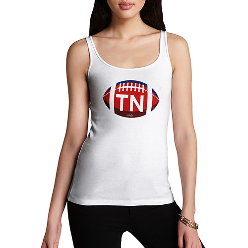 Womens Humor Novelty Graphic Funny Tank Top TN Tennessee State Football Women's Tank Top X-Large White