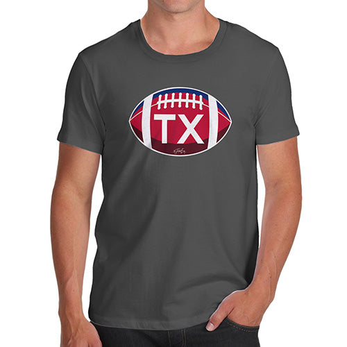Novelty Tshirts Men Funny TX Texas State Football Men's T-Shirt X-Large Dark Grey