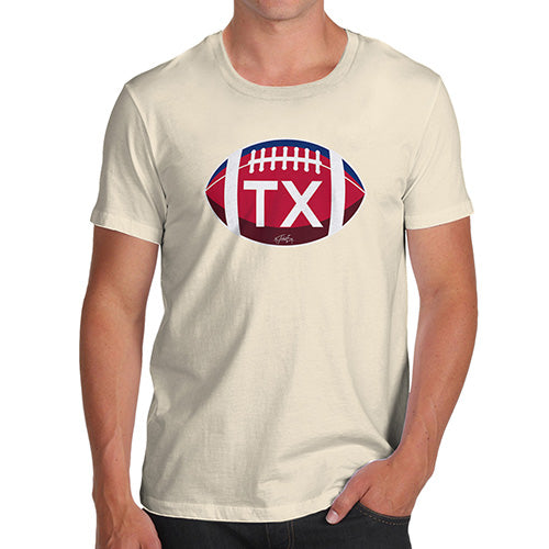 Funny T-Shirts For Men TX Texas State Football Men's T-Shirt Medium Natural