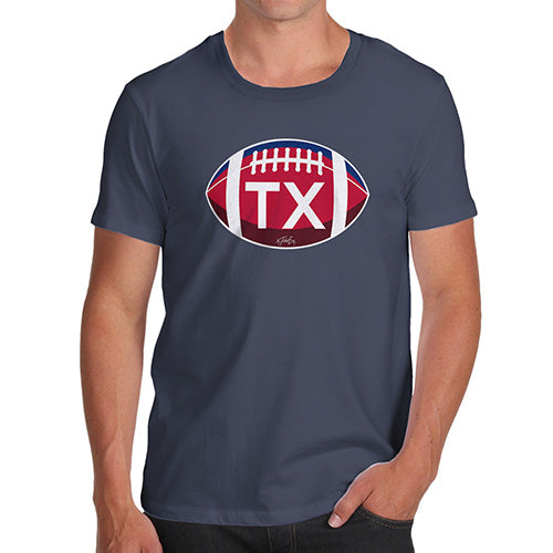 Novelty T Shirts For Dad TX Texas State Football Men's T-Shirt Small Navy