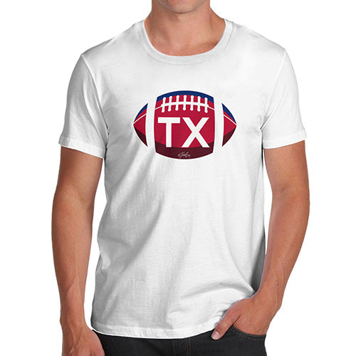 Novelty Tshirts Men TX Texas State Football Men's T-Shirt X-Large White