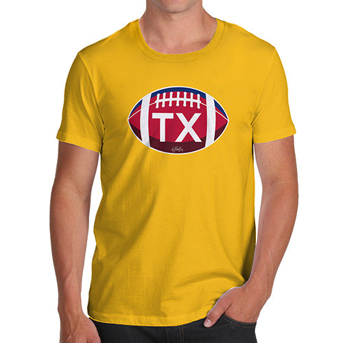 Funny Tee Shirts For Men TX Texas State Football Men's T-Shirt Medium Yellow