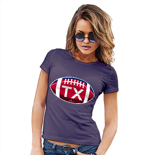 Funny T Shirts For Mum TX Texas State Football Women's T-Shirt Small Plum