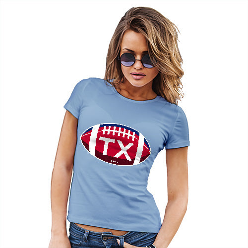 Funny T Shirts For Mum TX Texas State Football Women's T-Shirt X-Large Sky Blue