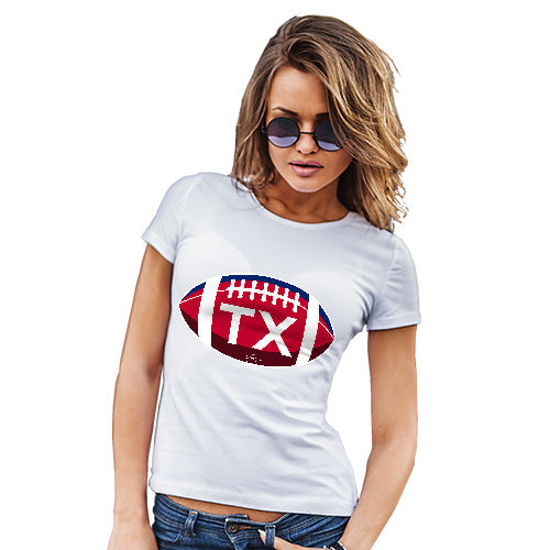 Womens Funny T Shirts TX Texas State Football Women's T-Shirt Medium White