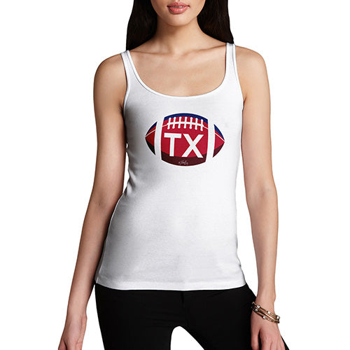 Funny Tank Tops For Women TX Texas State Football Women's Tank Top X-Large White