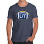 Novelty Tshirts Men Funny UT Utah State Football Men's T-Shirt X-Large Navy