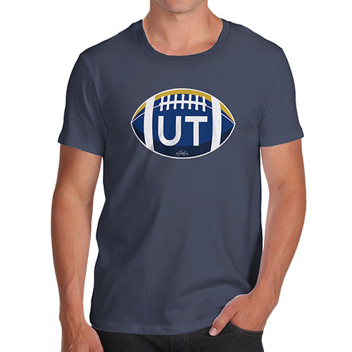 Novelty Tshirts Men Funny UT Utah State Football Men's T-Shirt X-Large Navy