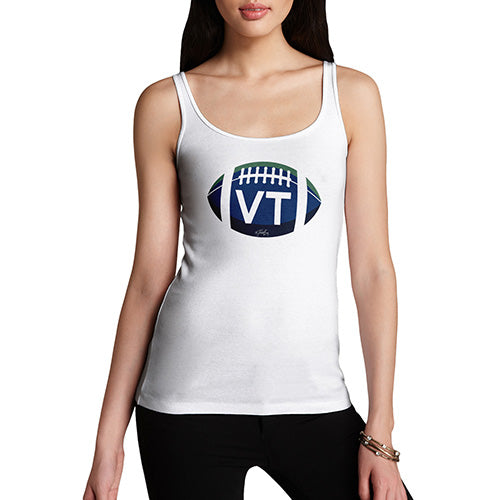 Womens Novelty Tank Top VT Vermont State Football Women's Tank Top X-Large White