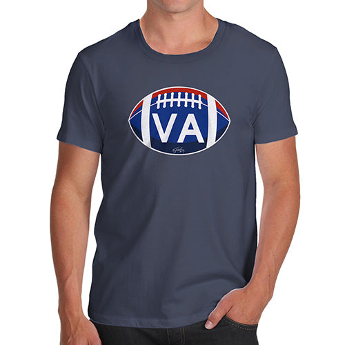 Mens T-Shirt Funny Geek Nerd Hilarious Joke VA Virginia State Football Men's T-Shirt X-Large Navy