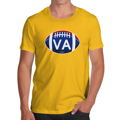 Funny T Shirts For Men VA Virginia State Football Men's T-Shirt X-Large Yellow