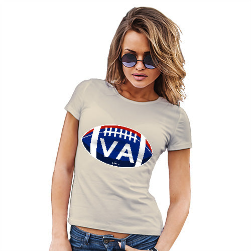 Funny T Shirts For Women VA Virginia State Football Women's T-Shirt X-Large Natural