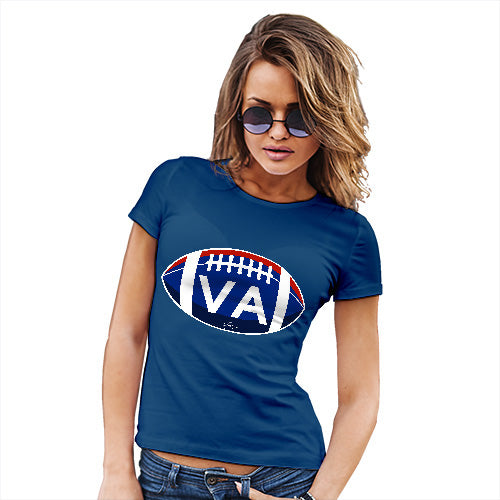 Novelty Gifts For Women VA Virginia State Football Women's T-Shirt Medium Royal Blue