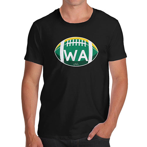 Funny Tee For Men WA Washington State Football Men's T-Shirt Medium Black