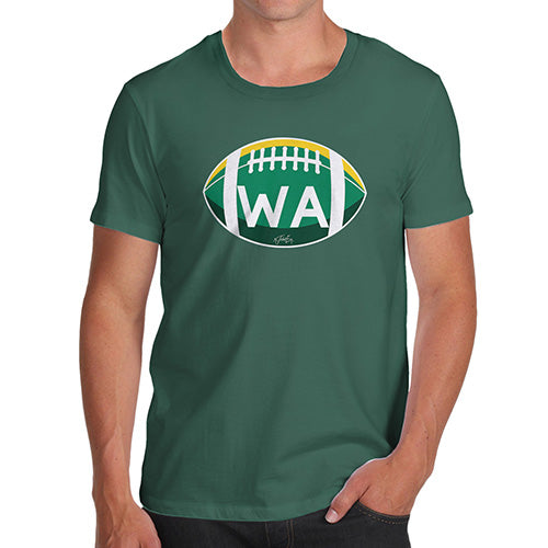 Funny Tee Shirts For Men WA Washington State Football Men's T-Shirt Large Bottle Green