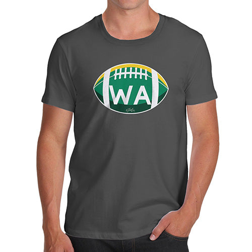 Funny Mens T Shirts WA Washington State Football Men's T-Shirt Medium Dark Grey
