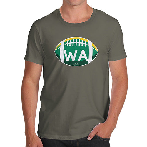 Funny T-Shirts For Men Sarcasm WA Washington State Football Men's T-Shirt Large Khaki