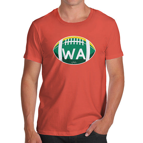 Novelty Tshirts Men Funny WA Washington State Football Men's T-Shirt Medium Orange