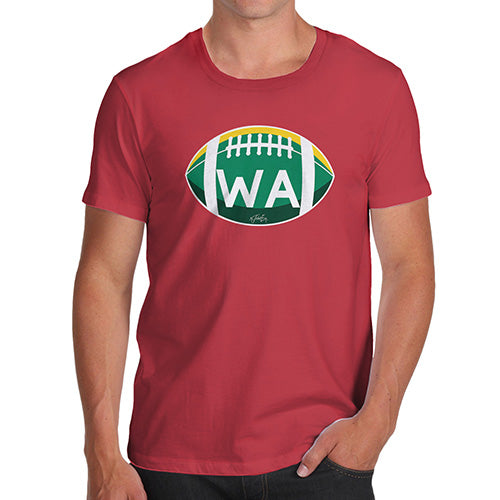 Funny Tee Shirts For Men WA Washington State Football Men's T-Shirt X-Large Red