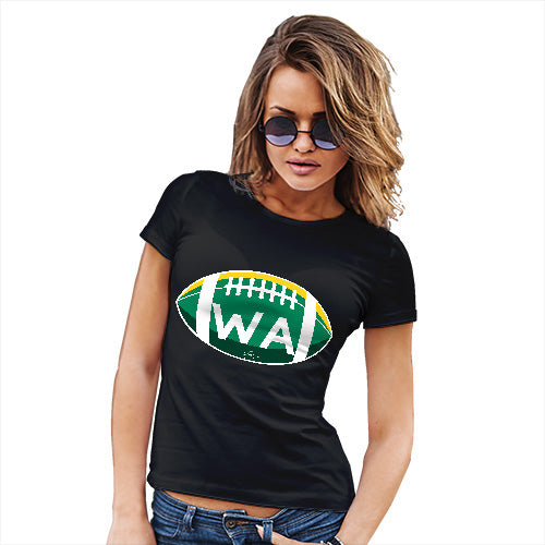 Womens T-Shirt Funny Geek Nerd Hilarious Joke WA Washington State Football Women's T-Shirt Large Black