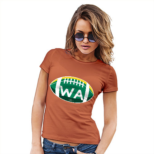 Womens Novelty T Shirt Christmas WA Washington State Football Women's T-Shirt X-Large Orange