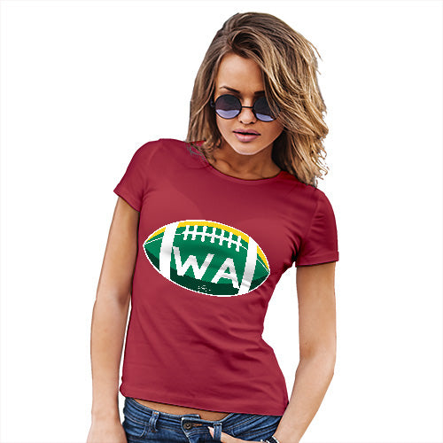 Funny T Shirts For Women WA Washington State Football Women's T-Shirt Large Red