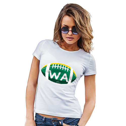 Funny Tshirts For Women WA Washington State Football Women's T-Shirt Large White