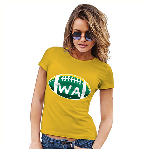 Funny Tshirts For Women WA Washington State Football Women's T-Shirt Small Yellow